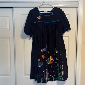 Women’s Navy Nautical Embroidered Dress